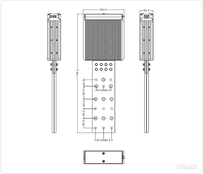 1000A、1500A、2000A刀片式SP變頻功率傳感器外形尺寸(單位：mm)