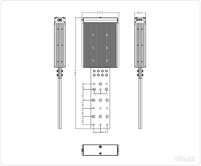 2500A、3000A、3500A刀片式SP變頻功率傳感器外形尺寸(單位：mm)